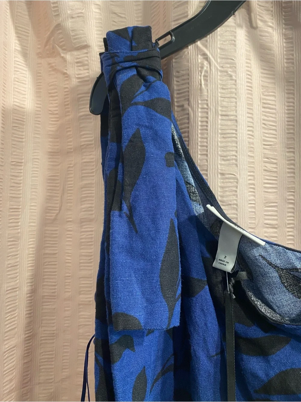 kate spade Blue and Black One-Shoulder Floral Jumpsuit